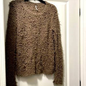 Free People Fuzzy Teddy Sweater